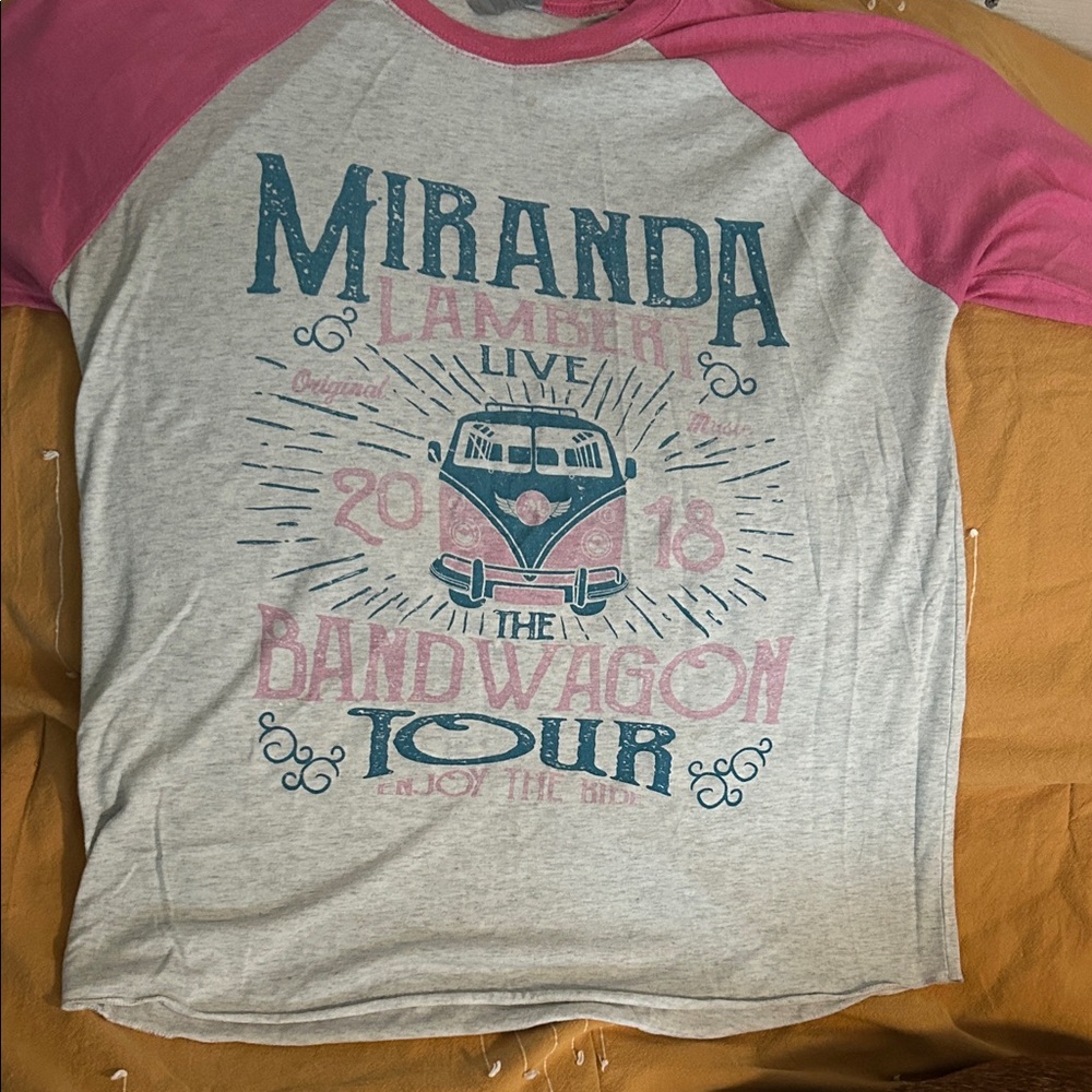 Miranda Lambert Bandwagon Tour Long Sleeve Tee - Pink and Gray